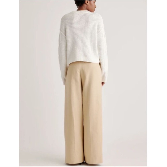 Quince White Cable Knit cotton Sweater - Picture 10 of 10